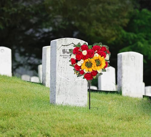 Cemetery Wreaths for Grave Decoration, Headstone Wreath with Gravestone Flower
