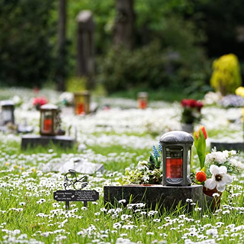 Memorial Stakes Grave Decoration, Baby Style, Metal, 13.19 x 11.81 x 0.04 inches/ 33.5 x 30 x 0.1 cm, Waterproof, Garden Cemetery Decorations for Grave Yard - style: Angel Baby