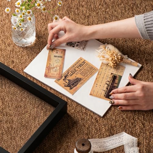 8x10 Shadow Box Frame with Ultra-Clear Glass & Soft Linen Back - color: Black+high Definition Panel + Shatter-proof Packaging, size: 8x10