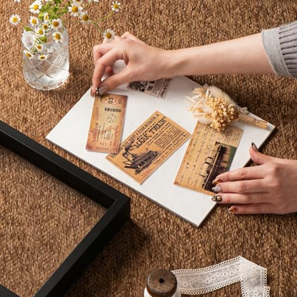 8x10 Shadow Box Frame with Ultra-Clear Glass & Soft Linen Back - color: Black+high Definition Panel + Shatter-proof Packaging, size: 8x10