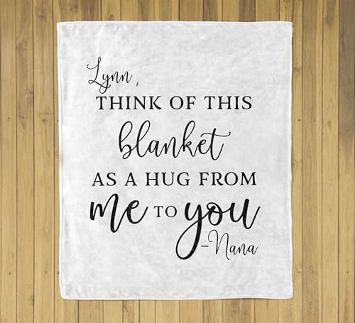 Custom Hug Blanket Comfort Gift Customized with Name, Personalized Soft Comfort Throw, Sending hugs, Get Well Soon, Long Distance Friendship or Relationship Gift, Missing You Present