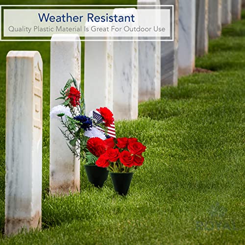 Royal Imports Cemetery Vases for Grave 10" Medium, 1.9" Spikes Set of 2 - size: Medium - No Foam