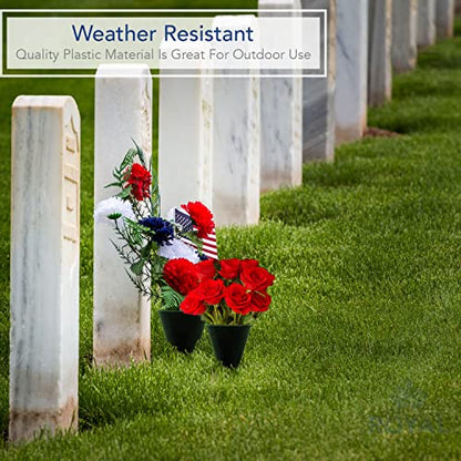 Royal Imports Cemetery Vases for Grave 10" Medium, 1.9" Spikes Set of 2 - size: Medium - No Foam