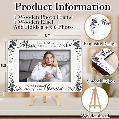 Memorial Gifts Loss of Mom, Sympathy Picture Frame, Remembrance Gifts Wooden Photo Frame with Easel, 4x6 Bereavement Picture Frame for Tabletop Display - G10 - style: Loss of Mom