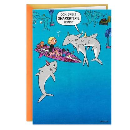 Hallmark Shoebox Funny Shark Birthday Card (Sharkuterie Board) - style: Sharkuterie Board