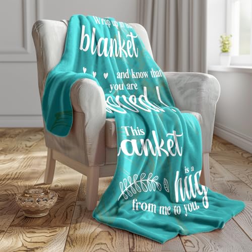 Get Well Soon Gifts, Cancer Care Gifts for Women or Men, Inspirational Gifts for Her Him， Encouragement Healing/After Surgery/Thinking of You Gifts, Hug Blanket 60"x50"（Teal） - color: Tael