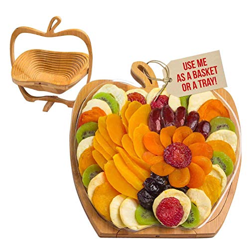 Dried Fruit Gift Basket - Healthy Gourmet Snack Box - Holiday Food Tray - Variety Snacks - Easter, Birthday, Sympathy, Mom, Dad, Corporate Tray - Bonnie & Pop - color: Red Box