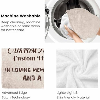 Custom Memorial Blanket with Photo - Sympathy Gift for Loss of Loved One - color: Style 11
