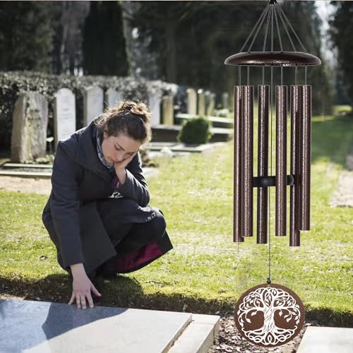 Sympathy Wind Chimes for Loss of Loved One, 40 Inch Memorial Wind Chimes for Loss of Loved Father/Mother/Lover, Commemorative Sympathy Bereavement Gifts for Condolences/Funeral (Copper)