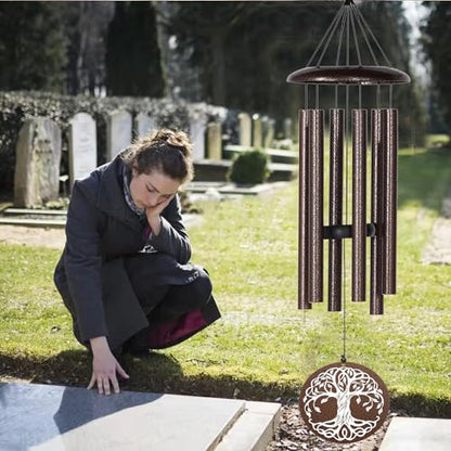 Sympathy Wind Chimes for Loss of Loved One, 40 Inch Memorial Wind Chimes for Loss of Loved Father/Mother/Lover, Commemorative Sympathy Bereavement Gifts for Condolences/Funeral (Copper)