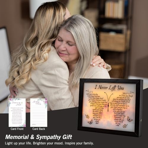 Sympathy Gift LED Memorial Shadow Box Memorial Gifts for Loss of Loved One Mother Mom Dad Father, Bereavement Gifts Condolences Gifts in Memory of Loved One Gifts - size: I Never Left You Black