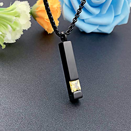 YOUFENG Urn Necklaces for Ashes Birthstone Cube Urns for Human Ashes Memorial Cremation Urn Locket Keepsake Ashes Jewelry - style: November