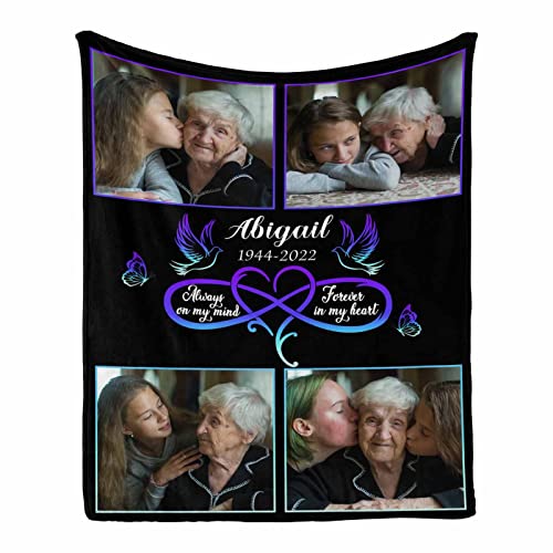 InterestPrint Memorial Blanket - Custom Picture Blanket| Meaningful Remembrance Throw, Deepest Grief Sympathy Gift, Loss of Loved One Memorial Blankets and Throws - color: Multi V70, size: 30 x 40 Inches