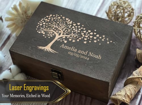 Tree of Life Memorial Gifts Custom Laser Engraving - Personalized Tribute Box for Loved Ones, Unique Sympathy & Remembrance Present