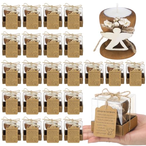 Nuanchu 24 Set Funeral Memorial Candles Holders Funeral Keepsakes, Classic | Memorial Candle Holders 2.4 x 2.4 Inches Celebration of Life Supplies Sympathy Gifts Service Grief Share Gifts
