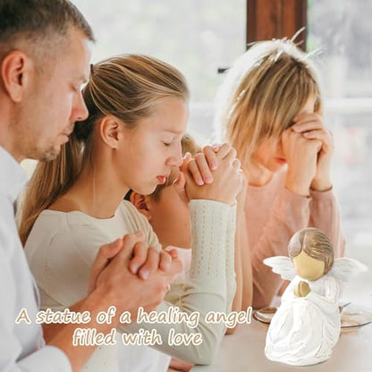 JINGIHE Praying Hands Angel Figurine, Baptism Gifts for Teen Girl | Guardian Angel Decor for Confirmation Religious Christening Gifts, Prayer Angel Statue with Wing for Women