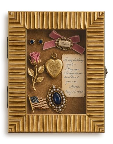 8x10 Vintage Gold Shadow Box for Keepsakes Family Travel Photos DIY Craft - color: Gold, size: 8x10