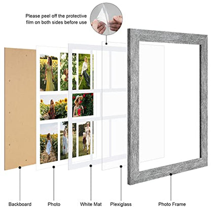13x17 Collage Frame, 8 Open 4x6 Photo Frame Collage for Wall - color: Grey, size: 13x17 - (8 open4x6）