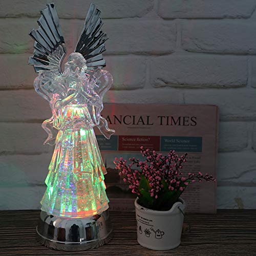 Wondise 14” Color Changing Angel Lighted Water Lamp with 6 Hour Timer - color: 14” Angel Prayer