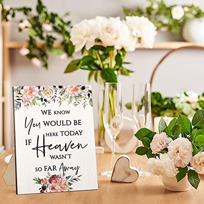 Yulejo Floral Memorial Wedding Sign Heaven Wasn't So Far Away for Wedding