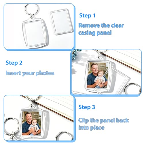 Qyyiguf Clear Photo Keychain - size: 30PCS 2.4 x 1.6inch