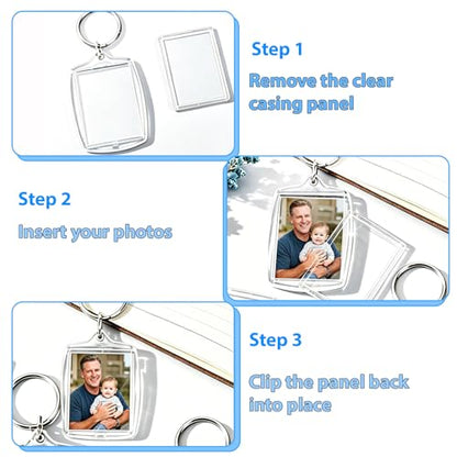 Qyyiguf Clear Photo Keychain - size: 60PCS 2.4 x 1.6inch