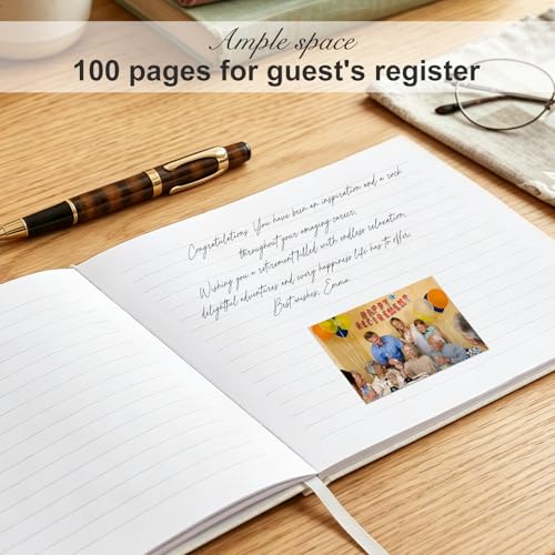 Lankaiva Happy Retirement Guest Book – Keepsake Photo Album & Memory Book for Retirement Party, Farewell Signing Gift for Colleagues, Friends, Women and Men, White - color: White