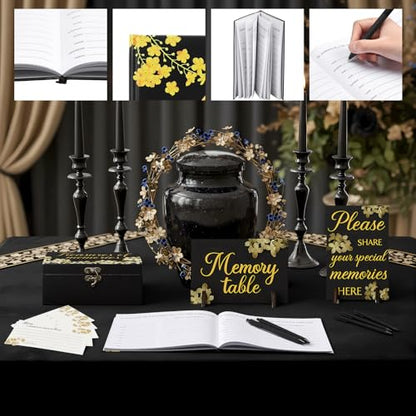 Celebration of Life Guest Book Funeral Memory Cards, Forget Me Not - style: Forget Me Not