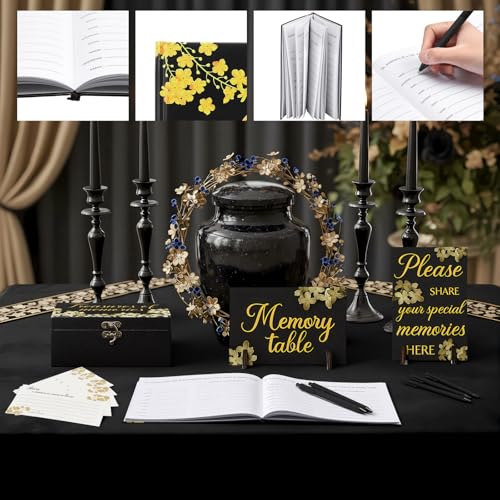 Celebration of Life Guest Book Funeral Memory Cards, Forget Me Not - style: Forget Me Not