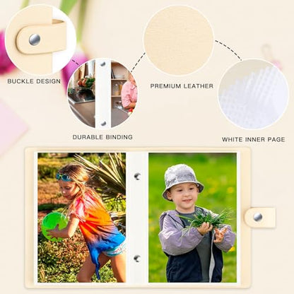 Ruibytree 2 Pack Small Photo Albums 4x6 Pictures, 104 Photos Total, Beige - color: Beige