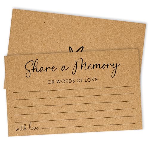 Share a Memory Card - 30 Fill in the Blank Memorial Cards For Celebration of Life, Funeral, Birthday, Graduation, Memorial, Bridal Shower, Retirement - Minimalist Brown Keepsake Card(4''x6'')- A02 - color: Card-2
