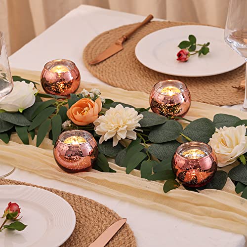 Volens 24PCS Rose Gold Votive Candle Holders for Table Centerpieces - color: Rose Gold, size: 24 PACK