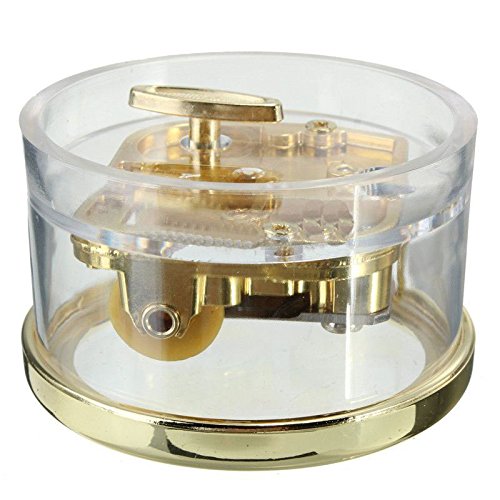 Tiny Wind Up Circle in Gold DIY Musical Box Beautiful Melody Gift Song YOU ARE MY SUNSHINE