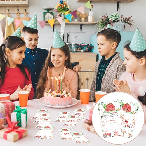 Birthday Invitations - Farm Animals Birthday Invites with Envelopes(25-Count) - Backyard Fill-in Party Invite Cards for Boys Girls Kids Party Supplies Favors Decorations - A03 - style: Farm Animals