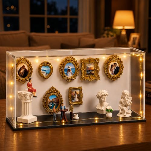 DIY Mini Museum Shadow Box Kit with Light 9 Frame 6 People Figurine