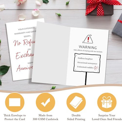 Qiliji Funny Anniversary Card for Boyfriend Girlfriend, Hilarious Anniversary Card for Husband Wife, Marriage Milestone Cards for Him Her, Your Extended Warranty Has Expired - color: Anniversary