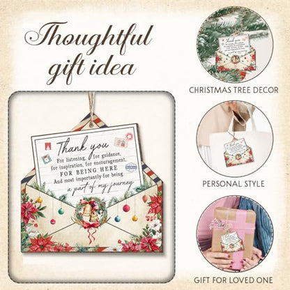Thank You Gifts - Envelope Ornament Keepsake Sign, Christmas Decorations, Appreciation Gift for Women, Men, Friends, Sisters, Coworkers, Teachers, Boss Colleague - Best Boss Gifts for Women - style: Thank You Letter