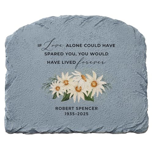 Let's Make Memories Personalized Memorial Garden Stone - Sympathy - Loss of Loved One - Grave Marker - Condolences - Indoor/Outdoor - Durable Resin - Radiant Tribute - style: Radiant Tribute