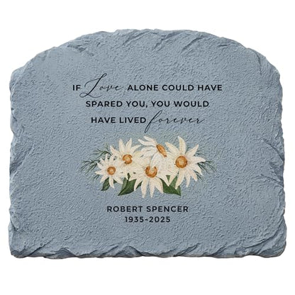 Let's Make Memories Personalized Memorial Garden Stone - Sympathy - Loss of Loved One - Grave Marker - Condolences - Indoor/Outdoor - Durable Resin - Radiant Tribute - style: Radiant Tribute