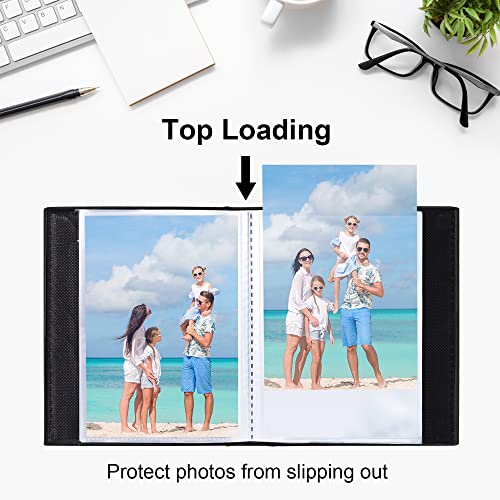 Vienrose Small Photo Album 4x6 Holds 52 Photos, 2 Pack Mini Leather Photo Album with Cover Window, Acid-Free Baby Picture Album for Wedding, Family, Travel & Gift Keepsake, Black - color: Black, size: 26 Pockets
