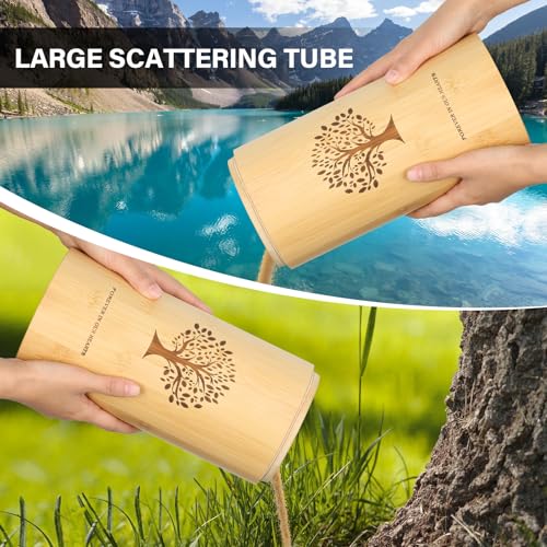 Large Urns for Human Ashes with Screw On Lid,Bamboo Cremation Urns for Ashes Adult Male Female Men Women,Large Scattering Tubes with Tree of Life Pattern,5.1 * 11 Inches,with Velvet Bag - size: Large urn with threaded lid