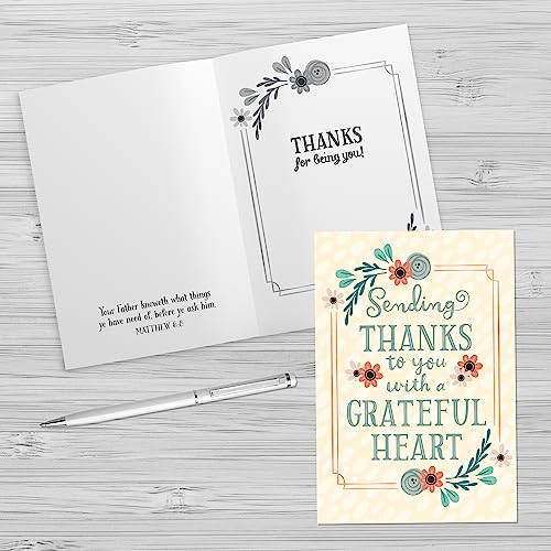 Faithfully Yours Designer Greetings Inspirational Thank You Boxed Card | Biblical Scripture Verse, Faith Based Sentiment, Boxed Card Set, Matching Envelopes