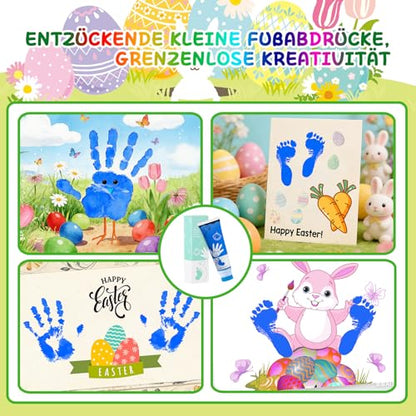 Baby Hand and Footprint Paint with Sponge Head, 2.54 fl oz, Non-Toxic & Acid-Free, Washable Baby Safe Paint for Newborn Keepsakes, Dog Nose & Paw Prints, Ideal New Mom Gift - Blue - color: Blue