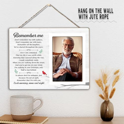 Memorial Picture Frame Gift, Sympathy Gifts for Loss of Grandpa, Father or Loved One, Bereavement Remembrance Wooden Photo Frame, Funeral Condolence Memorial Keepsake Decor for Family and Friends 4x6inch