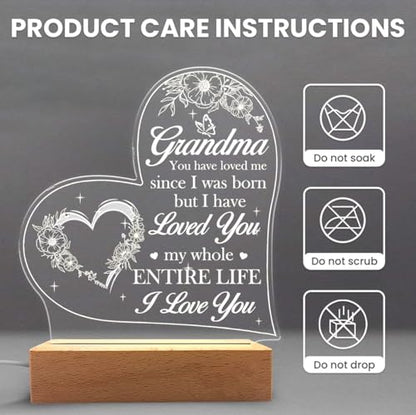 SANDJEST Acrylic Night Light Gifts for Grandmother, Sentimental Gifts for Grandma Nana Mimi on Birthday Christmas Valentines - color: Grandma
