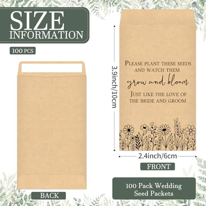 Maitys 101 Pcs Let Love Grow Seed Packets Wedding Shower Favors Sign