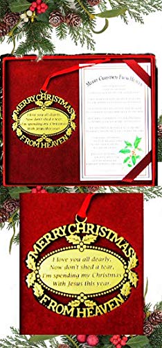 Gold Plated Keepsake Memorial Ornament with Poem and Gift Box - for Christmas Tree, Sympathy and Remembrance Gift - color: Black