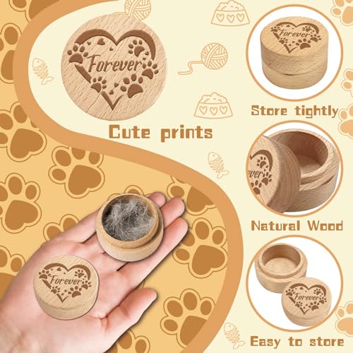 CREATCABIN Wooden Pet Fur Memorial Box Pet Keepsake Urn Animal Memorial Casket for Memorial Animal Retain Dogs Cats Hair Teeth Nails Ashes Fauna Funeral or Remembrance Home Decor 1.96x1.57 Inch Love - style: Love