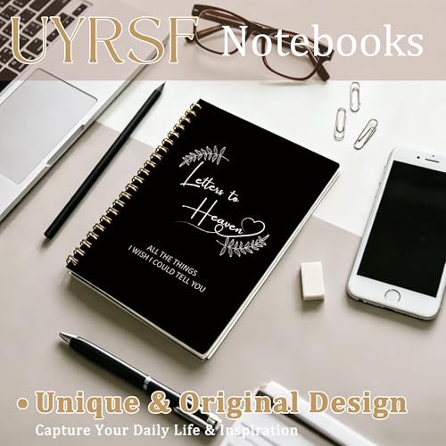 Letters to Heaven Notebook Journal 5.5x8.3,Grief Journal for Women | Sympathy Gifts for Loss of Loved One, Remembrance Bereavement Gifts Spiral Hardcover Notebook - color: Letters Heaven