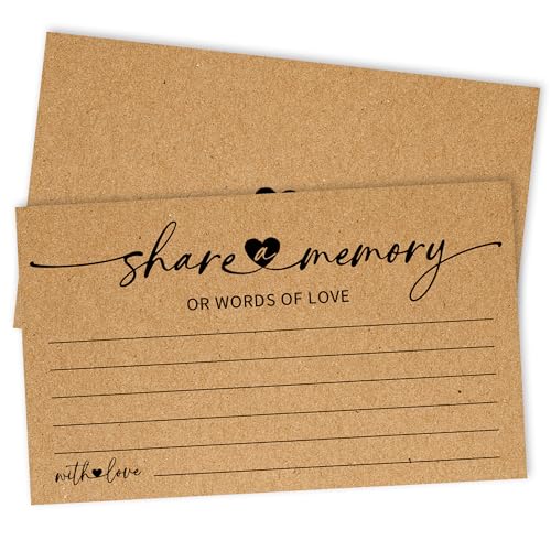 Share a Memory Card - 30 Minimalist Brown Memorial Cards For Celebration of Life, Funeral, Birthday, Graduation, Memorial, Bridal Shower, Retirement - Fill in the Blank Keepsake Card(4''x6'')- A03 - color: Card-3